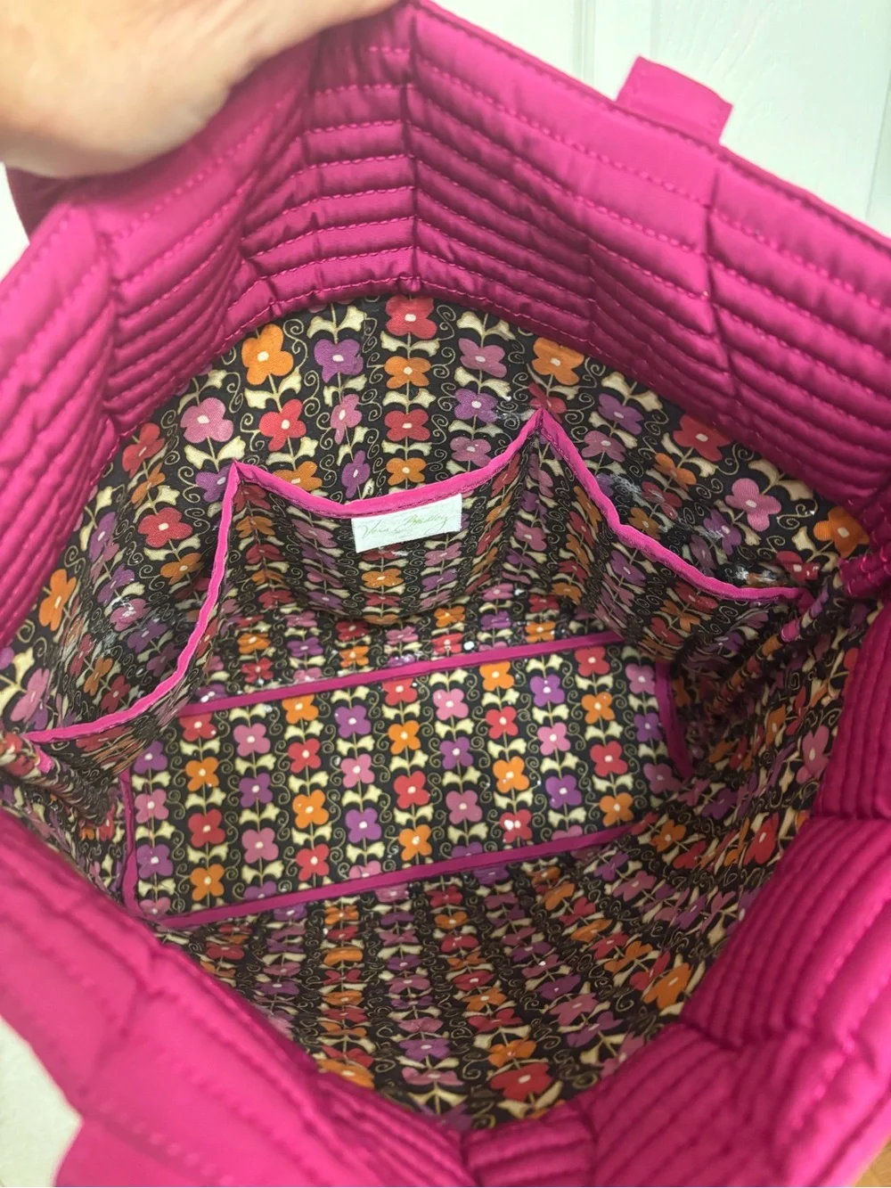Vera Bradley quilted magenta tote